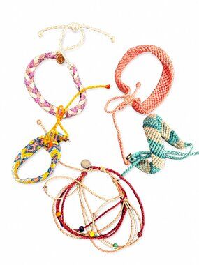 Pura Vida Bracelet Bundle Lot of 5 Adjustable Friendship Bracelets Boho Surf